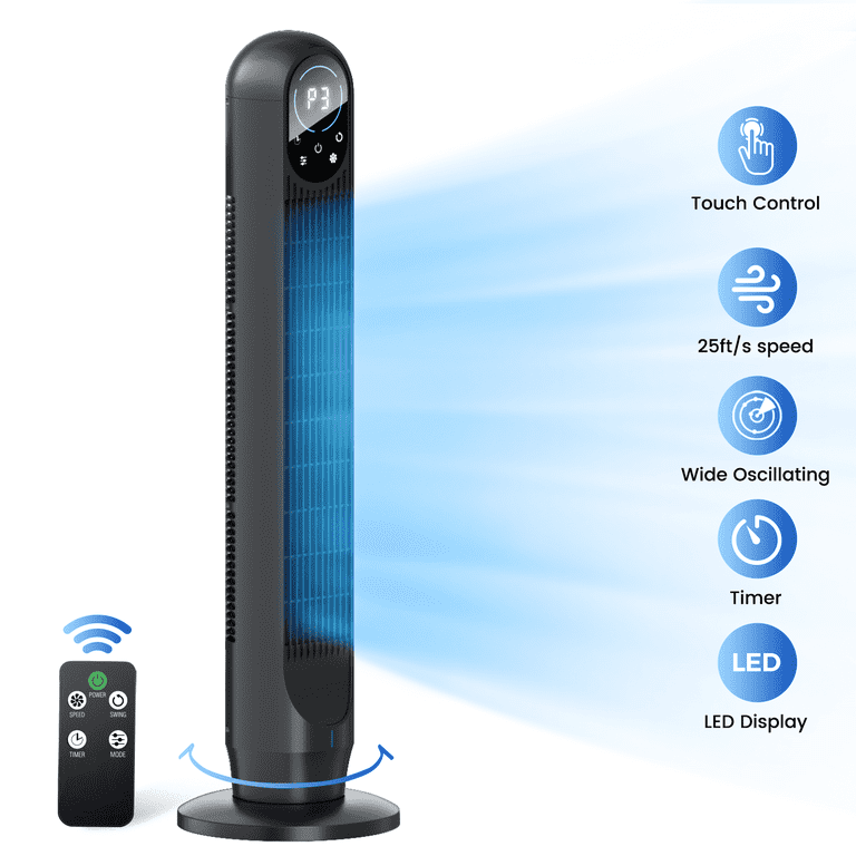 Patbrela 31" Tower Fan with Remote, 4 Modes, 12H Timer photo 1