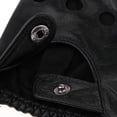 thumbnail image 3 of facefd Retro PU Leather Men Fingerless Driving Cycling Gloves L Black Button, 3 of 9