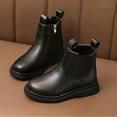 thumbnail image 2 of Boy Girl Ankle Boots Waterproof Non-Slip Leather Chelsea Boots Little Kids Toddler Snow Winter Ankle Work Booties, 2 of 9