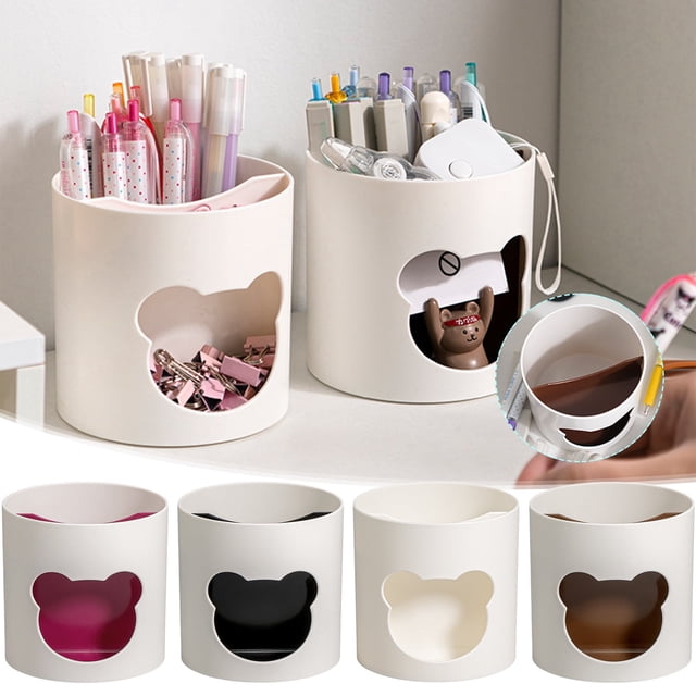 Oferta del Mes, Lápiz para estudiantes Accesorios de escritorio para estudiantes Organizador de plástico Material de oficina Bolígrafo con forma de oso Akmoler