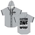 thumbnail image 1 of Jey USO Quatre Lettres un Mot Chandail de Baseball à Capuche Manches Courtes T-Shirt Femme Homme Col Rond,L,Gris, 1 of 3