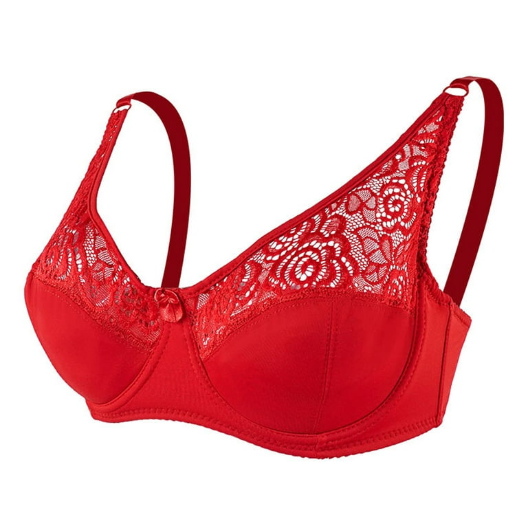adviicd Backless Bras for Women Women's Balconette Bra with Padded Straps  Red Large 