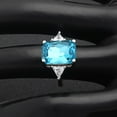 thumbnail image 3 of Myriam Statement Ring Created Emerald Blue Topaz Womens Ginger Lyne Collection, 3 of 6