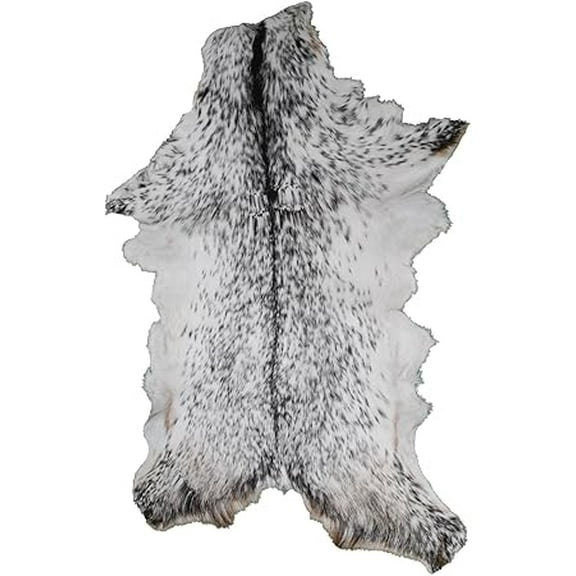 Black Goat Hide, Elegant Goat Skin Rug, Hair on Leather Hide Rug | Authentic Goat Hide Rug Throw for Minimalist Living Rooms, Cozy Bedrooms, and Modern Home Décor