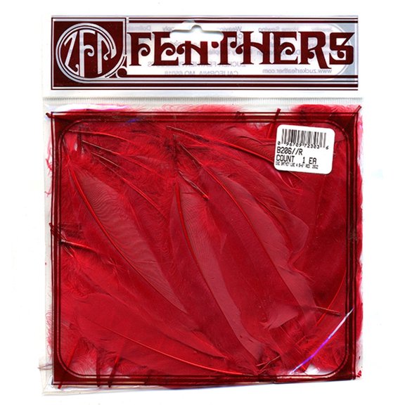 Zucker Feather Products Loose Goose Satinettes Dyed Feathers - 4.5-6" - Red