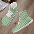 thumbnail image 3 of Psesaysky High-top Barefoot Shoes With Plaid Stripes Lace-Up Casual Comfortable Shoes for Women and Girls Women's Everyday Walking Shoes, 3 of 7