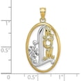 thumbnail image 4 of 14k Yellow Gold w/Rhodium #1 MOM Oval Charm - 28.3mm, 4 of 6