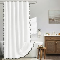 XmhyTop-A Linen Shower Curtain, Boho Shower Curtain, Modern Shower Curtain, Bathroom Curtain, 90*180cm, 1 Piece, Stylish Durable for Home Bathroom,White
