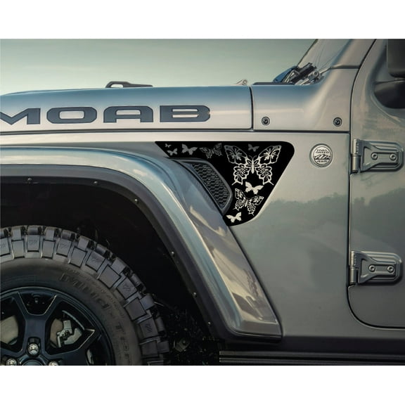 AnyStickerYouWant - Butterflies Fender Vent Vinyl Decal Sticker Fits & Compatible with Jeep Wrangler JL/Jeep Gladiator JT 2018  Butterflies Print