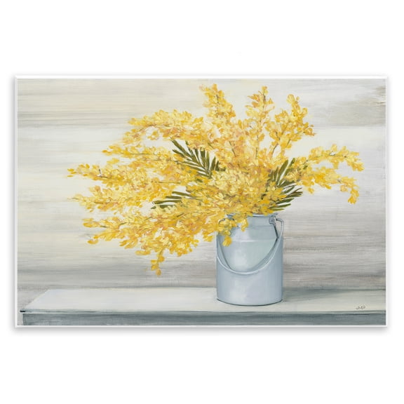 Stupell Industries French Country Golden Fall Floral Bouquet in Country Milk Tin Wall Plaque Art, 15 x 10, by Julia Purinton