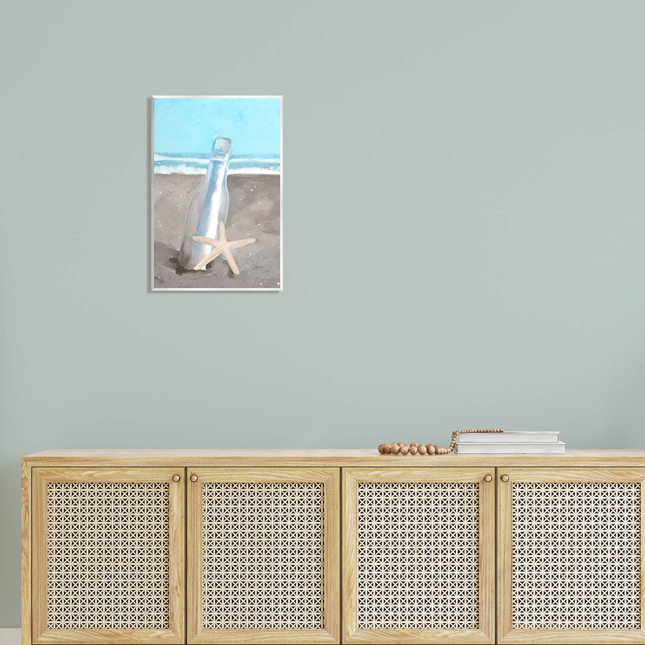 Message Bottle Beach Shore Coastal Graphic Art Unframed Art Print Wall Art