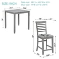 thumbnail image 2 of PORKISS 5 Piece Dining Table Set, Wood Counter Height Kitchen Table Set, Dining Room Set with Upholstered Chairs Ladder Backrest, Gray, 2 of 11