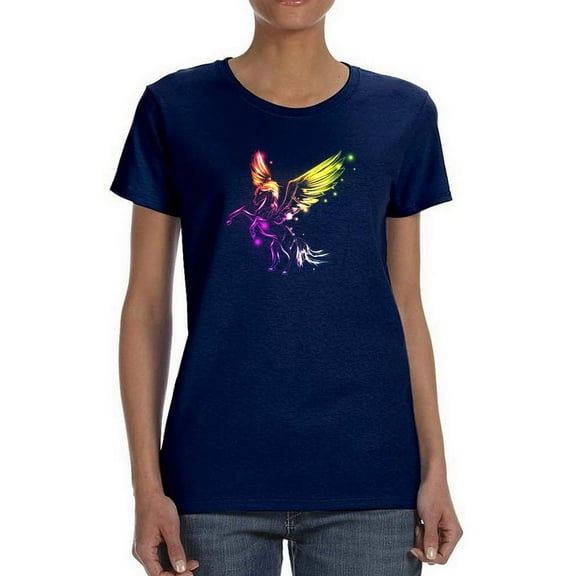 Neon Fire Pegasus Shaped T-Shirt Women -Image by Shutterstock, Female x-Large