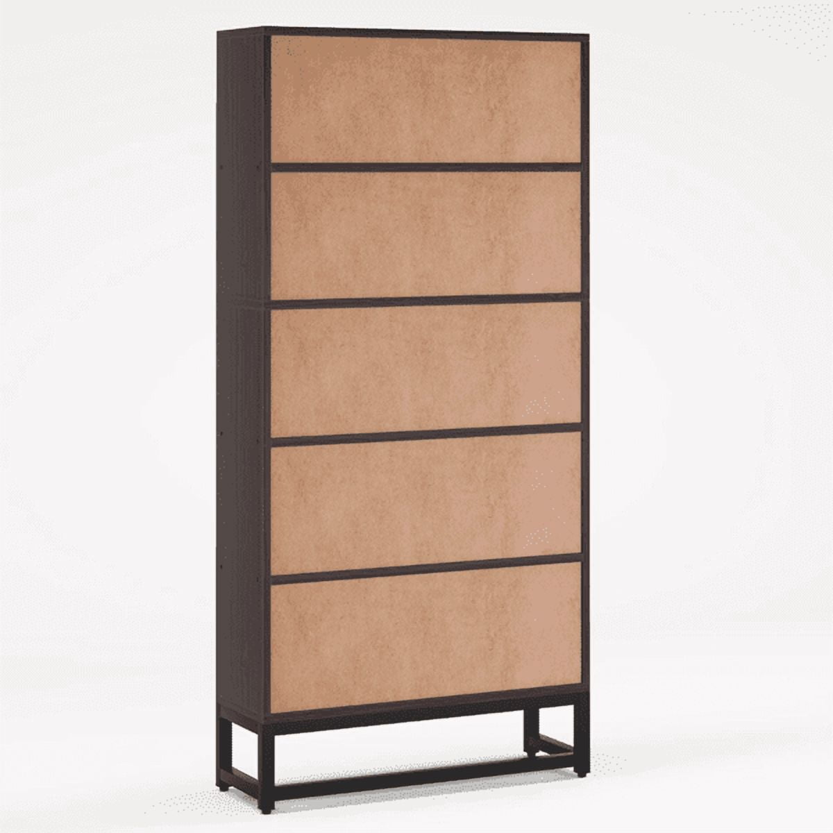 5-Tier Heavy-Duty Bookshelf, 529lb Total Capacity, Anti-Tip Kit & Adjustable Feet, for Home Office/Library/Living Room