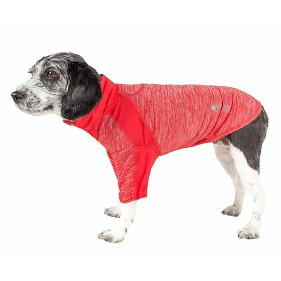 Pet Life Active 'Chewitt Wagassy' 4-Way Stretch Performance Long Sleeve Dog T-Shirt