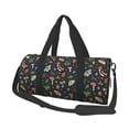 thumbnail image 2 of Xecao Forest Flora and Insects print Round Travel Duffel Bag is a foldable gym bag with an inner pocket, perfect for travel sports, 2 of 8