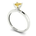 thumbnail image 2 of Clara Pucci 14K White Gold 0.5ct Citrine Solitaire Ring for Women, 2 of 8