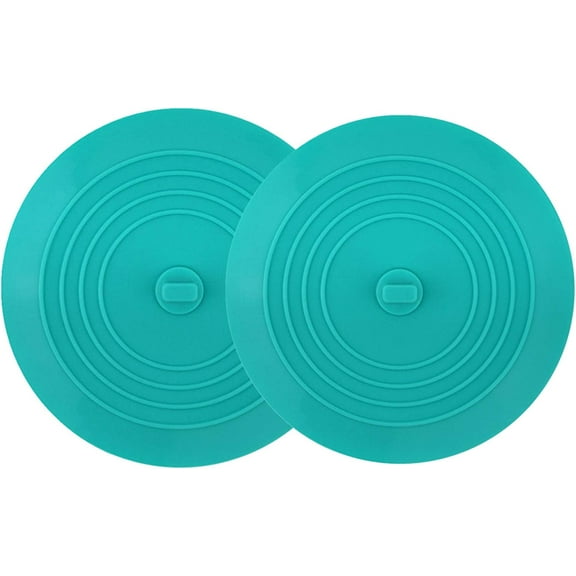 2 Pack Bathtub Stopper 6 inches Silicone Flat Suction Cover Tub Stopper Drain Stopper Plug Sinks Hair Stopper for Bathroom Laundry and Kitchen Universal Use