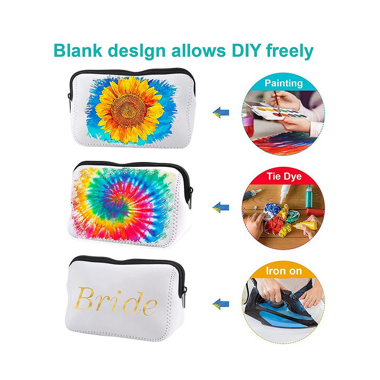  EastVita Sublimation Makeup Bags Blanks Sublimation Starter Kit  with Keychain,Earring Blank etc Sublimation Items DIY Gift Idea for Friends  Kids Girls : Arts, Crafts & Sewing