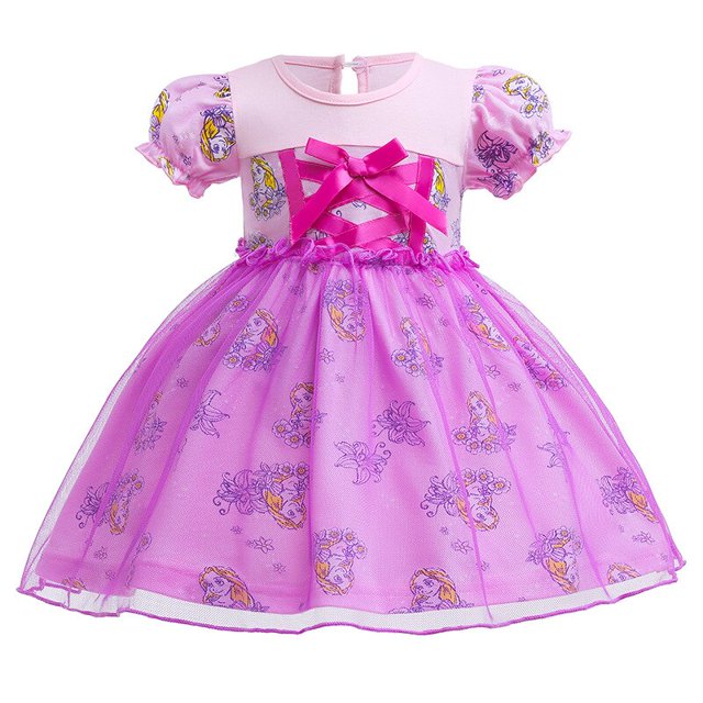 Vestido de princesa para niñas, vestido de fiesta de cumpleaños, disfraz de manga corta con estampado de dibujos animados zhangmengya unisex