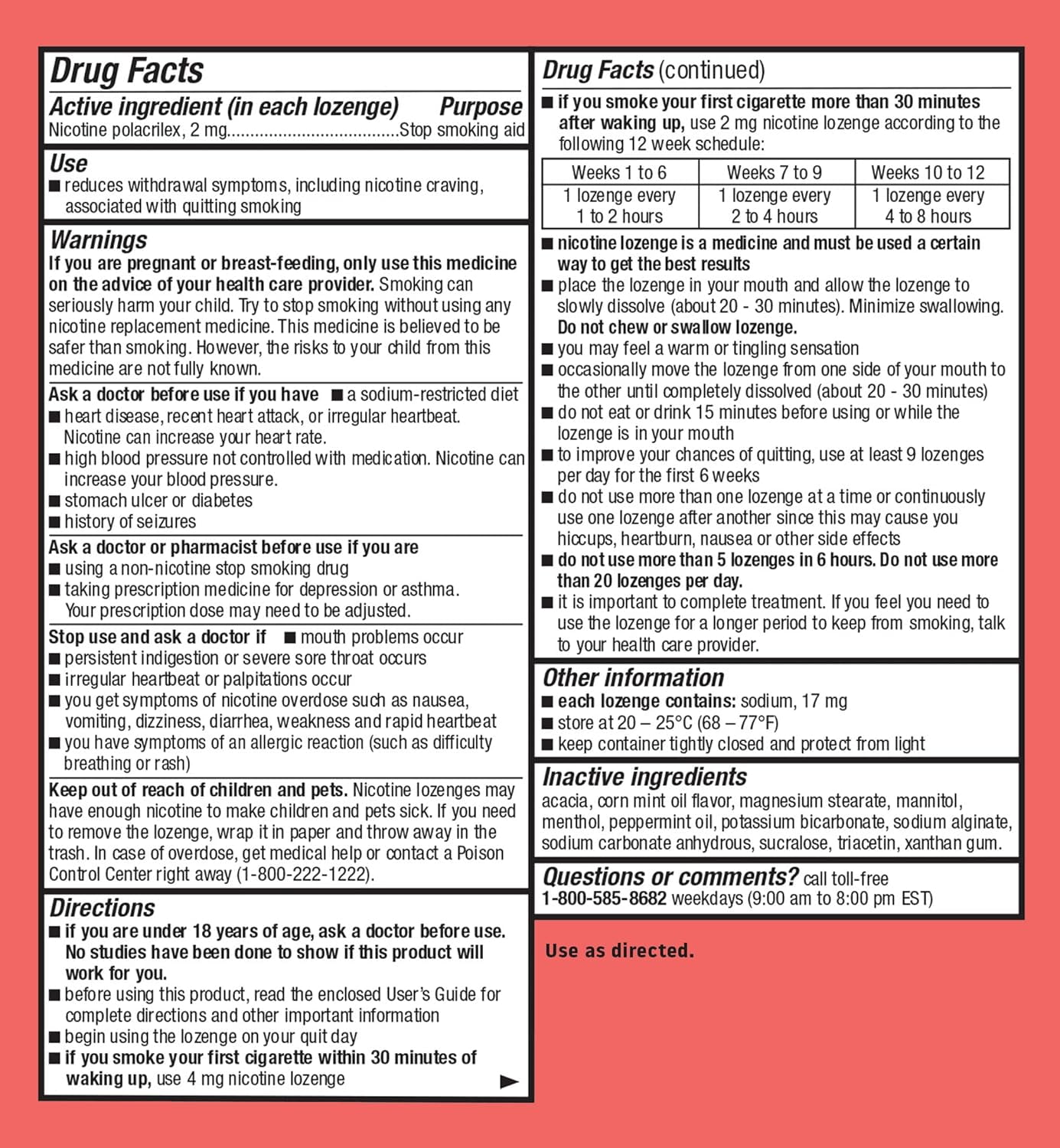 Habitrol Nicotine Polacrilex Lozenge, 2mg Original Flavor 135 Count