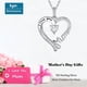 thumbnail image 2 of Joyería para el día de la madre, collar con colgante de corazón de plata 925, te amo, mamá, regalos de cumpleaños para mamá, joyas con piedras natales para mujer Sincero Electrónica, 2 of 5