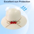 thumbnail image 4 of Sombrero de paja de ala grande para mujer, con circunferencia de 56 a 58 cm, bonito sombrero de verano con protección solar, sombrero de pescador, 4 of 5