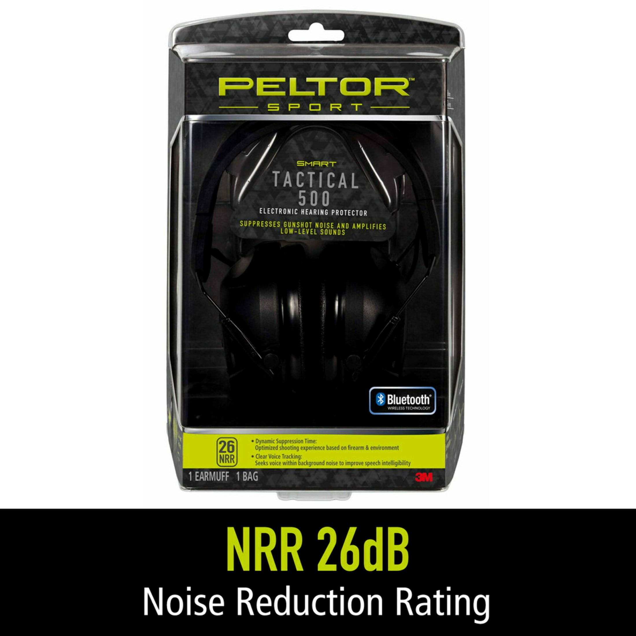 Peltor Sport Tactical 100 Electronic Hearing Protector Earmuff, NRR 22 dB, Black Peltor Sport Tactical 100 Electronic Hearing Protector Earmuff, NRR 22 dB, Black