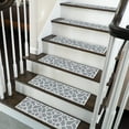thumbnail image 1 of SussexHome Stone Design 9" X 28" Stair Treads - 70 % Cotton Anti-Slip Carpet Strips for Indoor Stairs-Easy to Install Stair Treads with Double Adhesive Tape-Safe, Extra-Grip, 4-Pack-Gray, 1 of 9