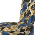 thumbnail image 4 of Designart "Vibrant Abstract Pattern with Blue & Golden Textures XI" Blue Dots Upholstered Accent Chair - Modern Arm Chair For Bedroom, 4 of 5