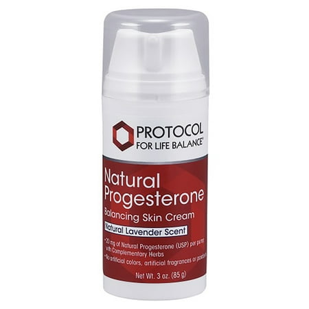 Protocol For Life Balance - Natural Progesterone Cream with Lavender - Liposomal Skin Cream, Supports Menopause Symptoms like Hot Flashes, Mood Swings, and Vaginal Dryness - 3 oz. (85