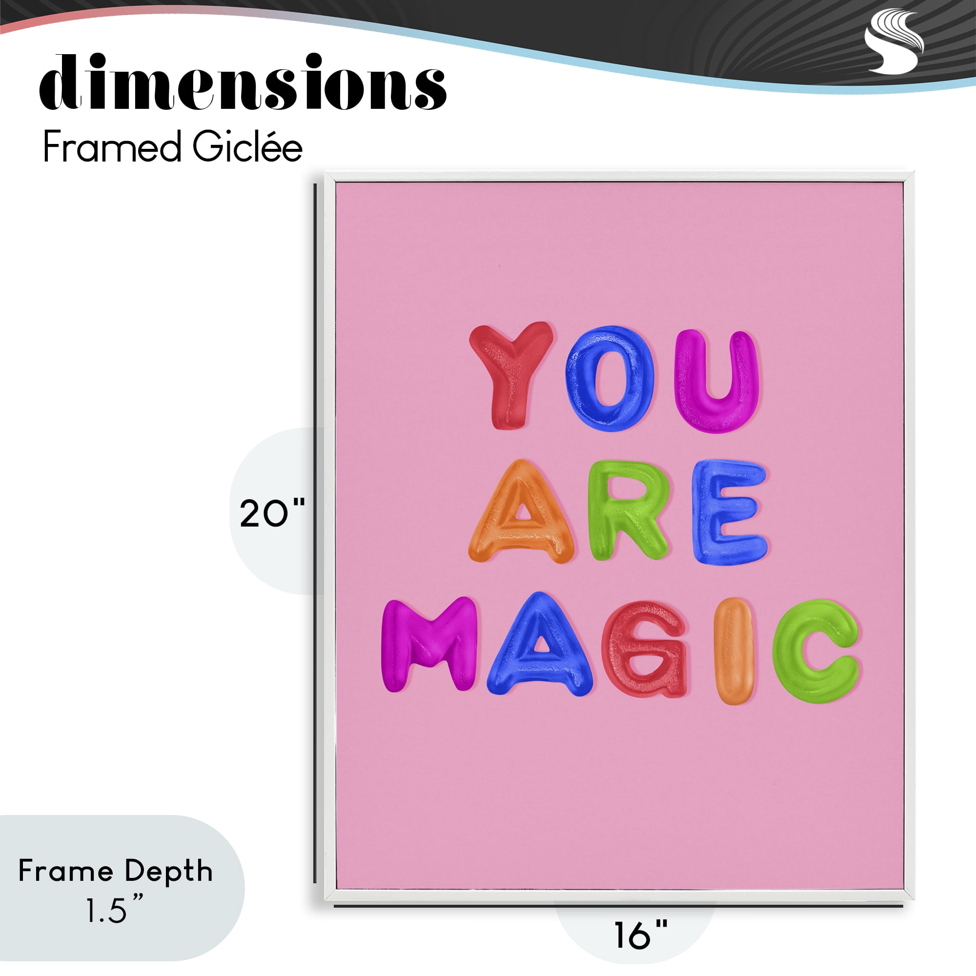 Stupell Industries You are Magic Gummies over Pink White Framed Giclee Art, design by LISH Creative