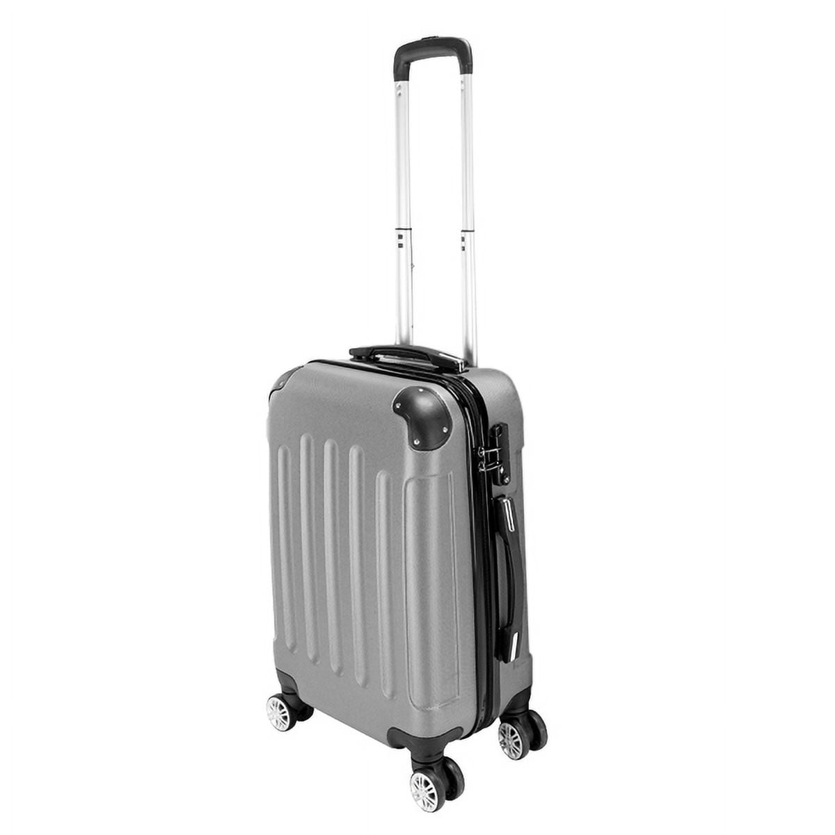 3-Piece Gray ABS Luggage Set - Lightweight Durable Spinner Wheel Suitcases (20"/24"/28") for Travel