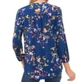 thumbnail image 2 of TWO by Vince Camuto Women's V-Neck Top Teal Floral, 2 of 3