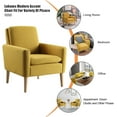 thumbnail image 4 of Lohoms Arm Lounge Chair, Modern Accent Fabric Chair Single Sofa Comfy Upholstered Arm Chair Living Room Home Office Furniture, Mustard Yellow, 4 of 8