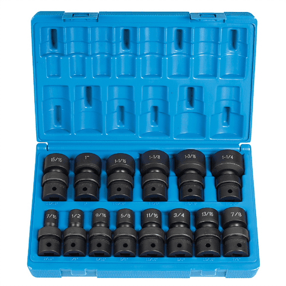 Grey Pneumatic 1714U 1/2" Dr. 14 Pc. Std. Length Frac.Univ.Set - 12 Point