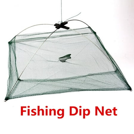 2 Size Foldable Fishing Mesh Trap Baits Cast Crab Minnow Crawdad  Dip Net Fish Shrimp Baits Umbrella Dip