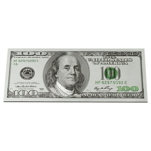 Silver Plated Novelty Ben Franklin $100 Dollar Bill Fridge Magnet Money Motivation Gift