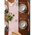 thumbnail image 2 of Golden Crown Table Runner 72 Inches, Pink Cartoon Funny Geometric Plaid Art Bed Runner Dresser Scarves Tabletop for Indoor Outdoor Parties/Ceremony/Banquet, 14" x 72", 2 of 8