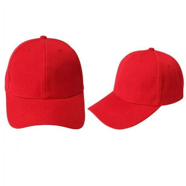 Hamky Casquette de Baseball Chapeaux pour Femmes Casquette de Baseball Chapeau Vierge Couleur Unie Chapeau Ajustable Rouge Chapeau de Course Chapeaux pour Hommes Rouge Taille Unique