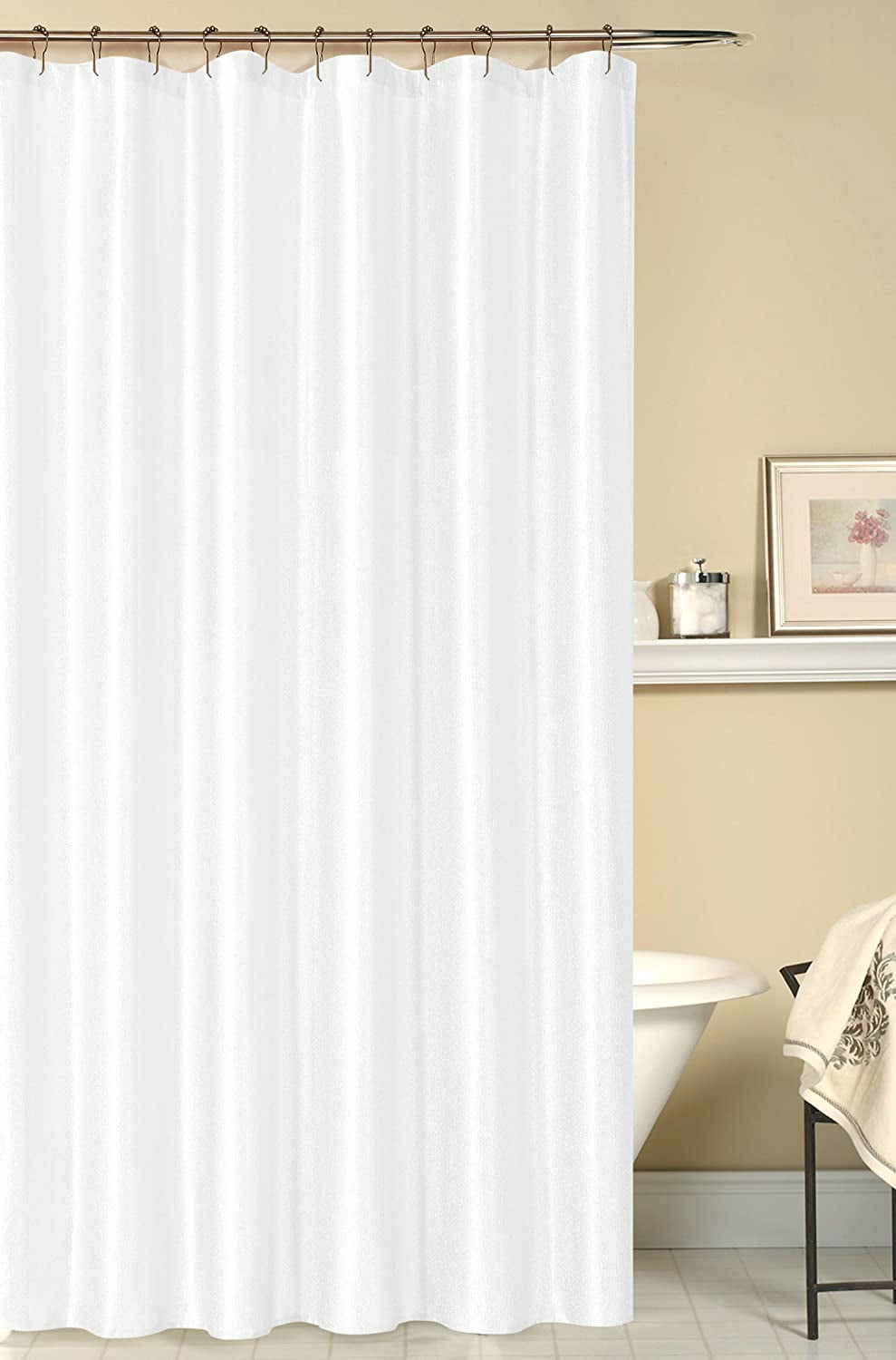 Luxury Fabric Shower Curtain Shimmering Textured Jacquard Cloth