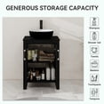 thumbnail image 5 of FULLWATT 24 Inches Traditional Bathroom Vanity in Black Finish with Round Ceramic Vessel Sink, Single Bathroom Vanity with Top, 2-Door Cabinet, 5 of 14