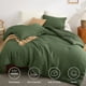 thumbnail image 5 of Juego de edredón Bedsure Waffle Queen, verde oscuro, 3 piezas, 5 of 7
