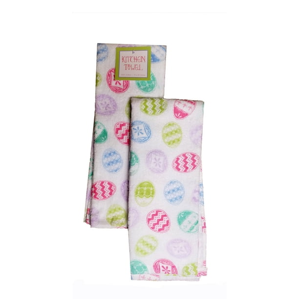 Easter Spring Kitchen Towel Set 2 Pack Decorated Eggs Walmart Com Walmart Com