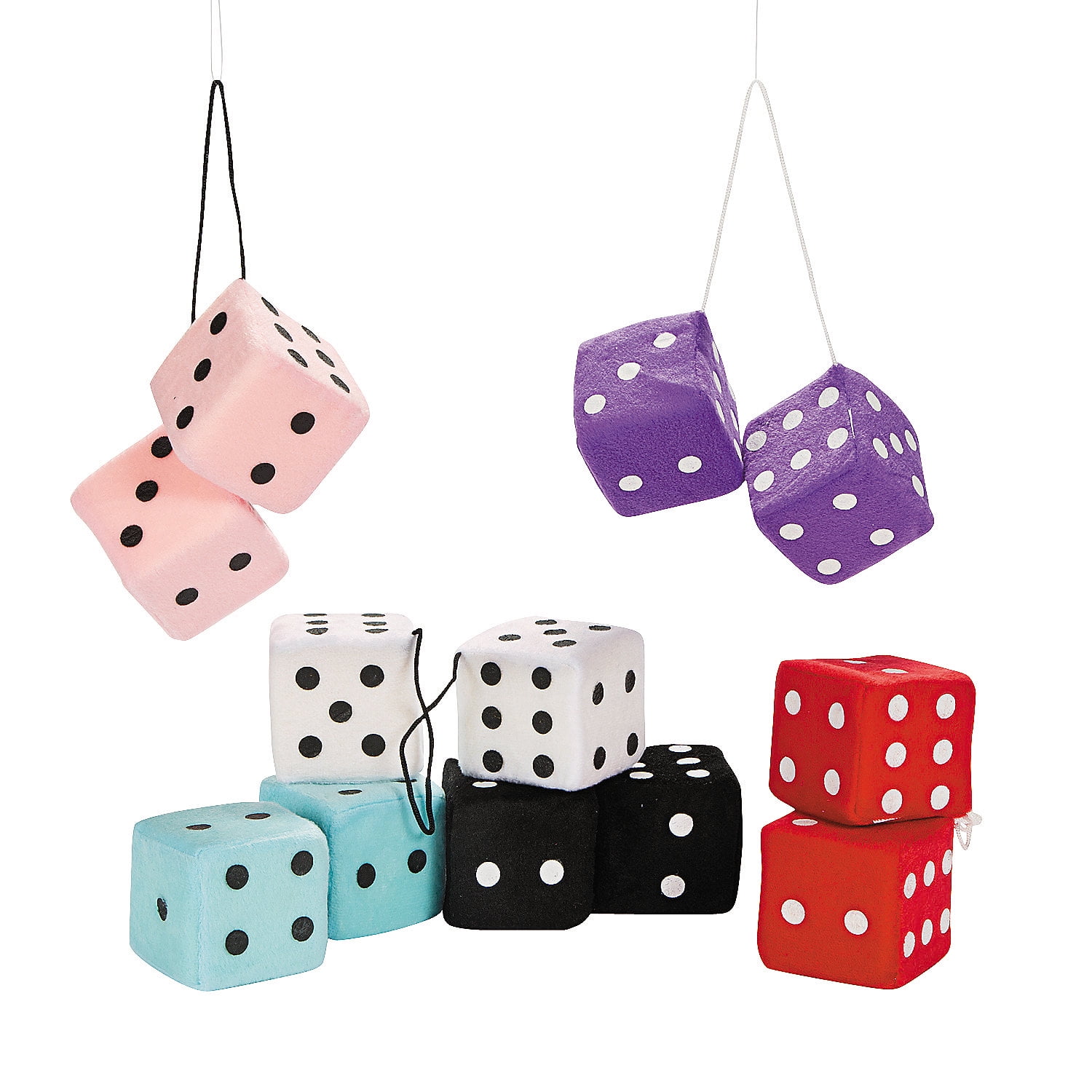 Soft Plush Hanging Dice (1Dz Pr) 12 Pieces