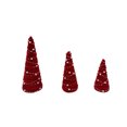 thumbnail image 2 of Ensemble de 3 Ornements de Sapin de Noël en Velours pour Décoration de Table, d'Étagère et de Bureau - Décorations de Scène des Fêtes Floquées Rouges et Vertes, 2 of 6