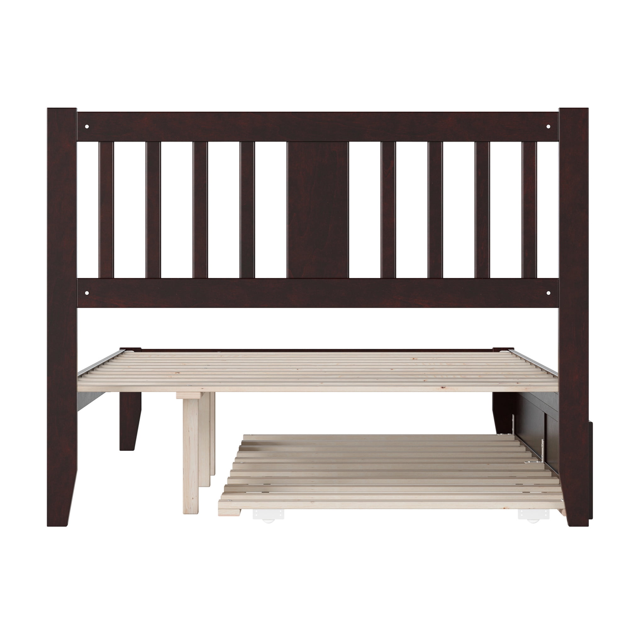 AFI Tahoe 14" Full Wood Platform Bed Frame with Twin Trundle, Espresso