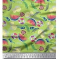 thumbnail image 1 of Soimoi Poly Georgette Fabric Fruits,Swim Ring & Goggles Summer Designs Print Fabric by Yard 42 Inch Wide, 1 of 3