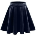 thumbnail image 4 of SERTG Girls Ruffle Elastic Waist Party Skirt Soft Comfortable Spring Summer Fall School Style Short Skirt Everyday Wear for Kids(Navy#1,5-6 Years), 4 of 9