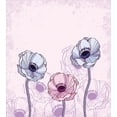 thumbnail image 3 of Ambesonne Anemone Flower Duvet Cover Set, Retro Buds Field, 2-Calking, Pale Blue Pale Pink, 3 of 7